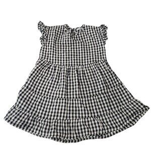 Madden Girl Girls Black & White Check Ruffled Dress 3T